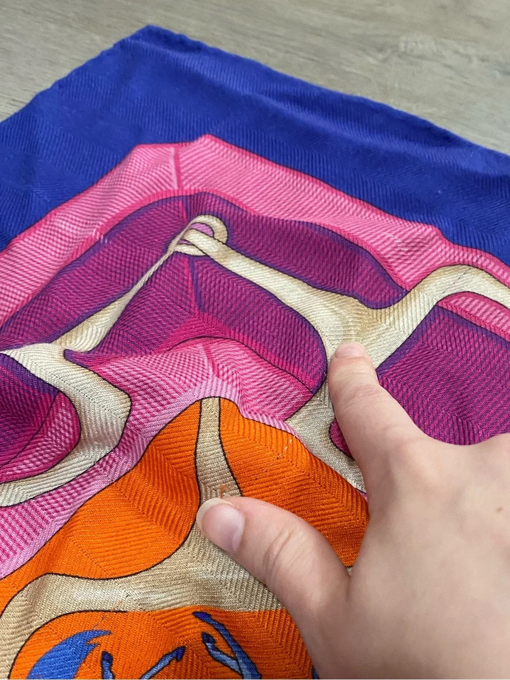 Rani Arabella printed cashmere silk wool stirrups large scarf - FLAWED read